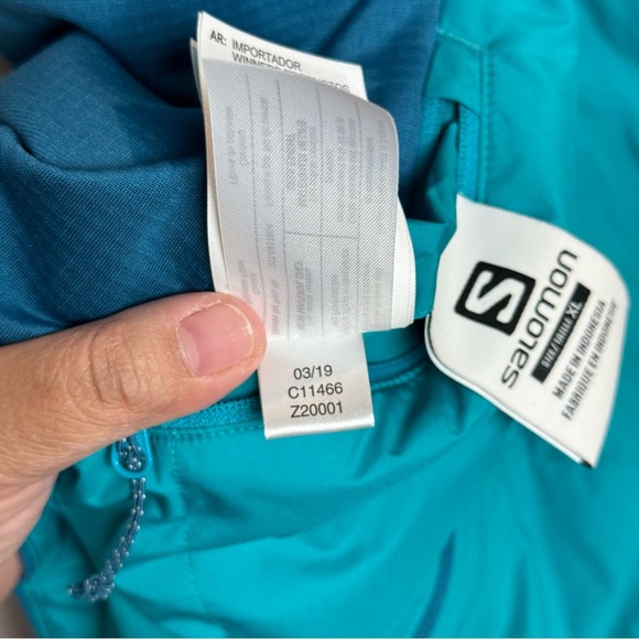 Salomon Women's Size XL Blue Drifter Mid Reversible Full Zip Hooded Vest Pockets - Picture 7 of 8